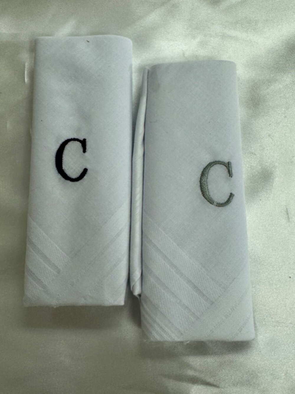 Initial C Handkerchief Set. Pack of 2